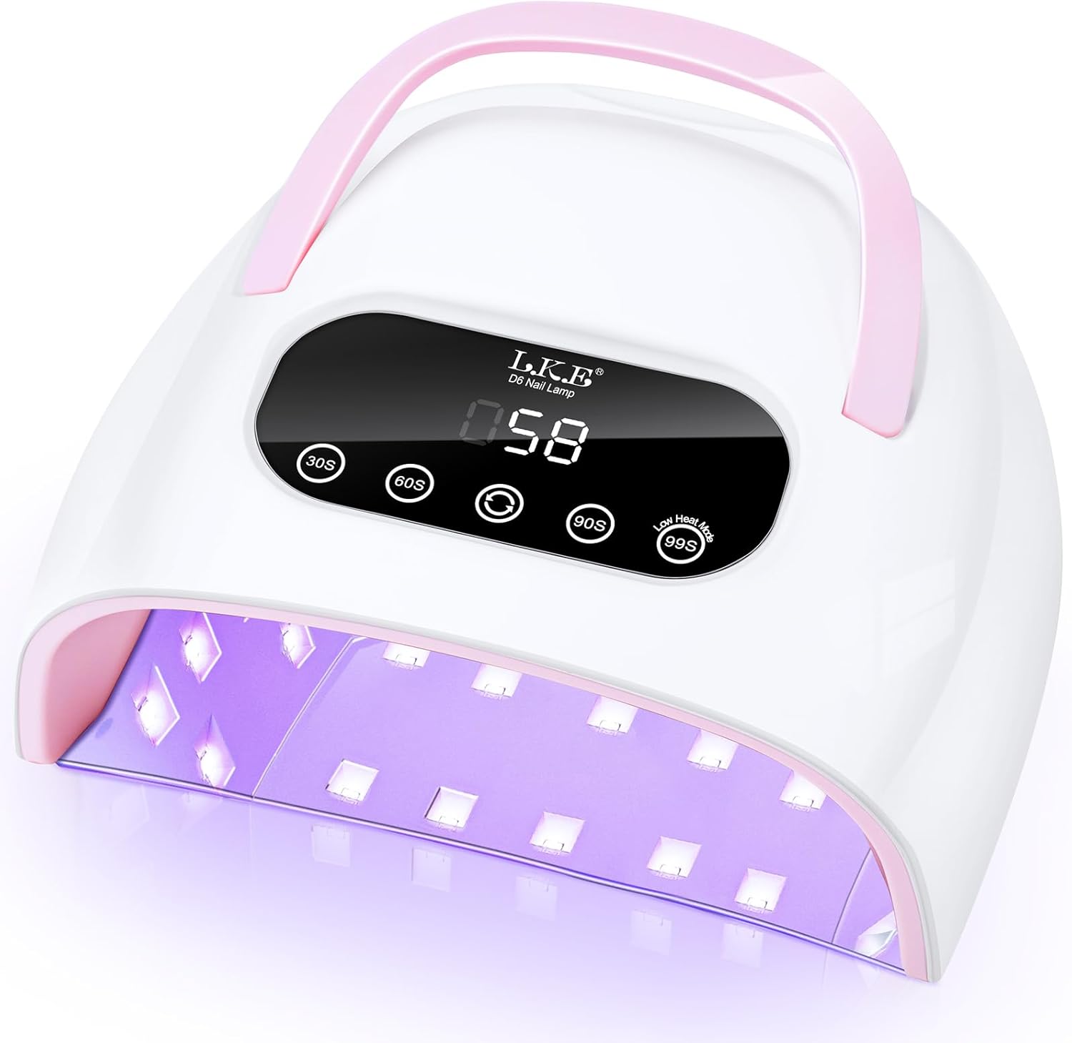 LKE UV Nail Lamp, 72W LED Nail Lamp Nail Dryer Light for Nails with 3 Timer Setting & LCD Touch Display Screen for Home and Salon Use (C-White) (1)