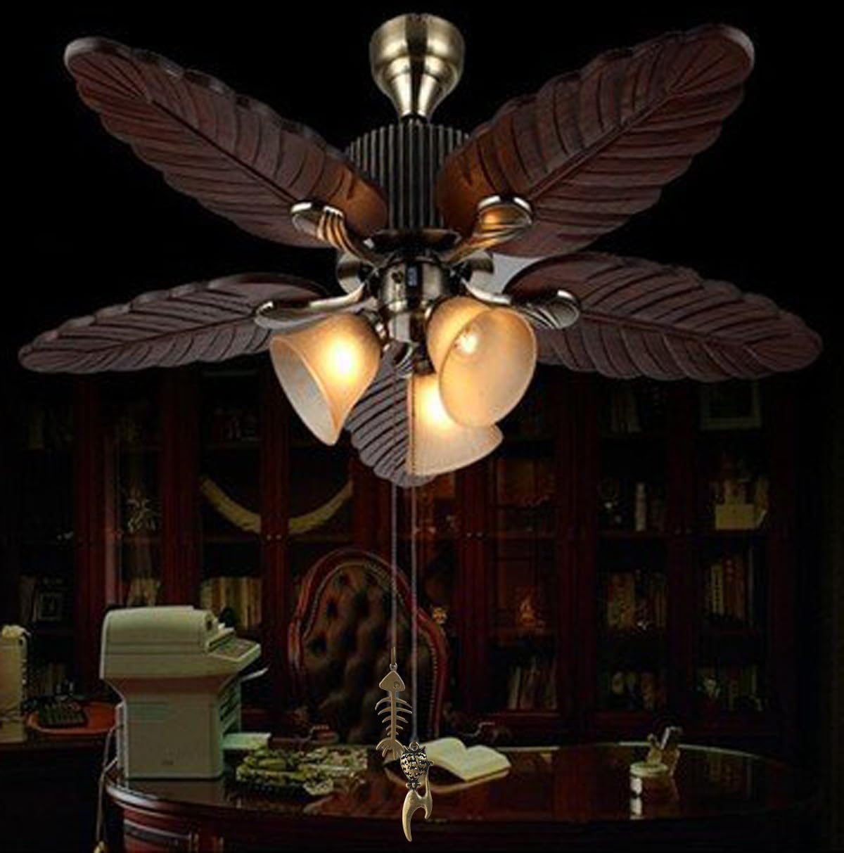 Ceiling Fan Pull Chain Extender, 2-Pack 12 Inch Vintage Cat & Fish Pull Chains with Ball Connector, Decorative Fan Chain Pulls for Ceiling Fan Lights