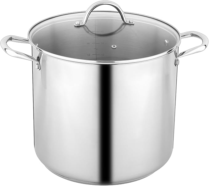 GreatChef 20-quart stainless steel stockpot steaming seafood