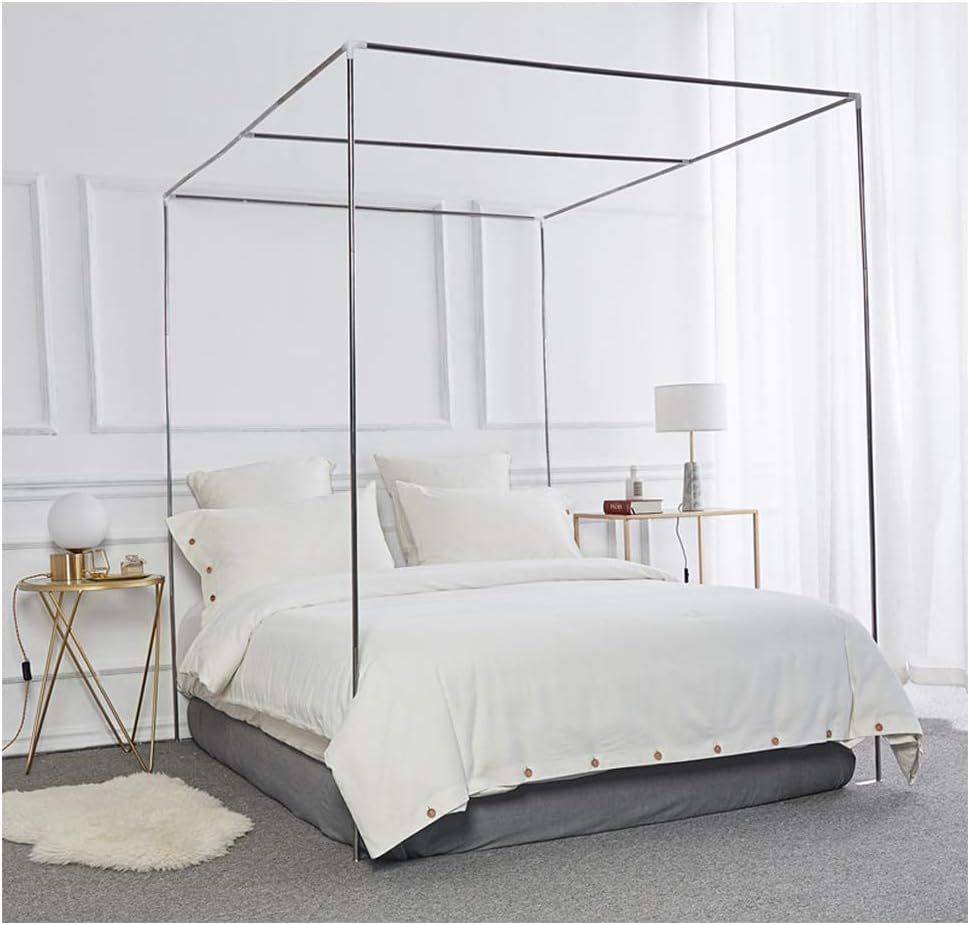 Mosquito Net Bracket 4 Corner Mosquito Netting Bracket, Stainless Steel Mosquito Net Frame, Bed Stand Canopy Post, Fit f