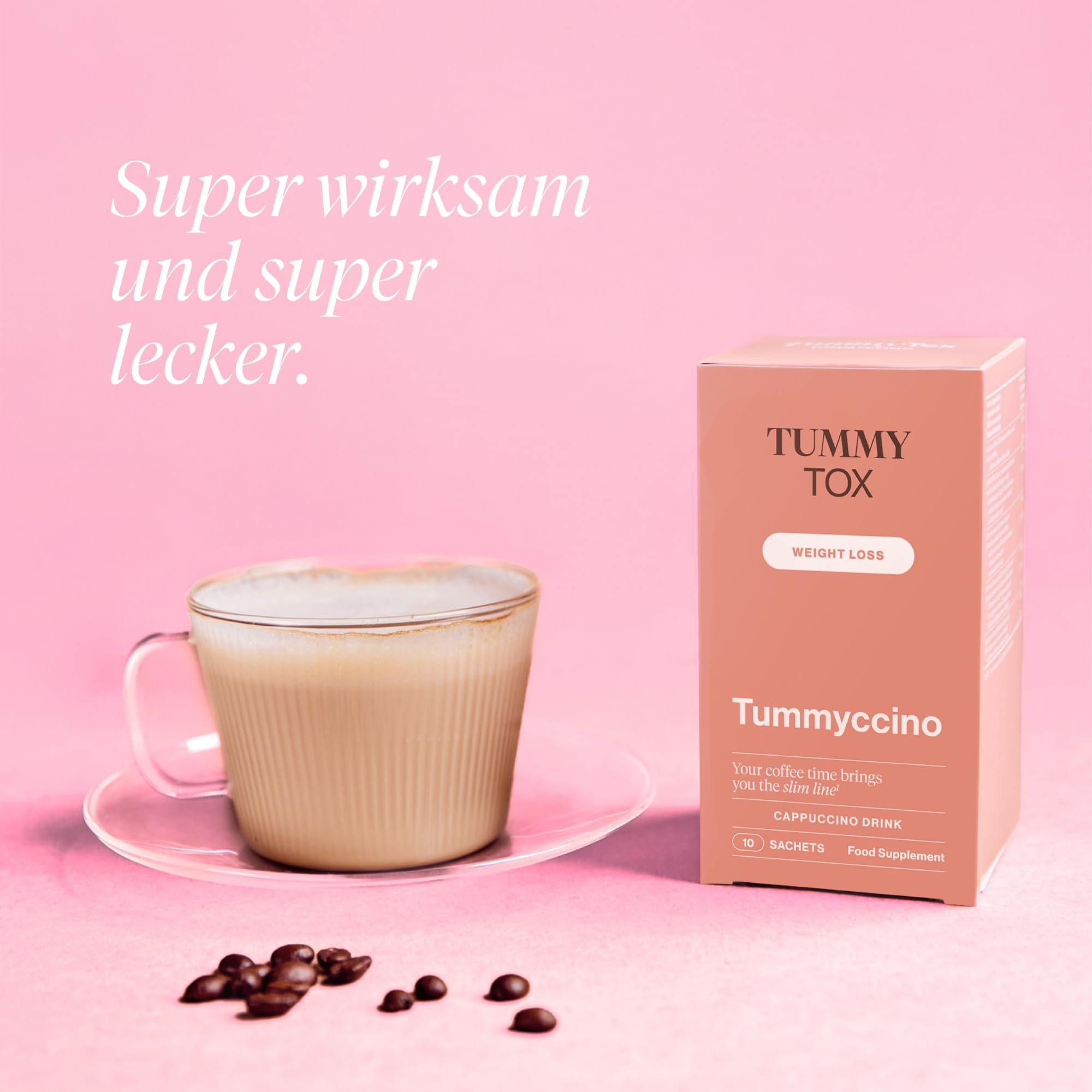 Grüner Kaffee, Inulin und Guarana - Stoffwechsel, Appetit, Energie - 30 Beutel für 1 Monat - Leckeres Getränk mit Kostenloser E-Book-Ratgeber - Tummyccino TummyTox