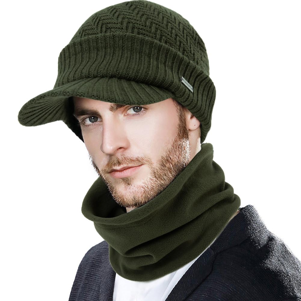 SIGGI - Gorro con visera para invierno, de lana, unisex, multicolor, 56 - 61 cm
