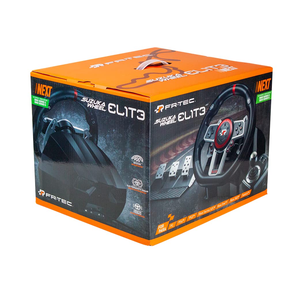 FRTEC - SUZUKA ELITE NEXT Volante de Carreras con Pedales y Cambio Manual (Series X, Playstation 4, Xbox One, Playstation 3, Switch y PC)