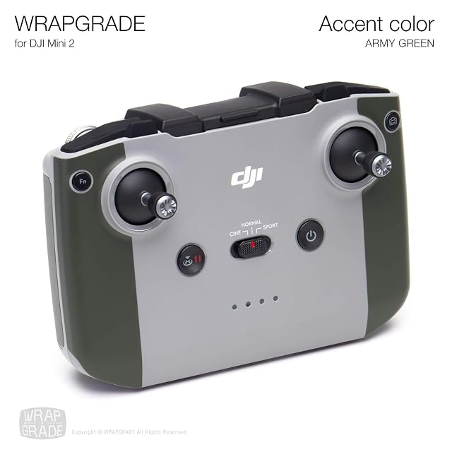 Foto 3 de 5 de WRAPGRADE Skin Conjunto de Pegatinas Compatible con dji Mini 2 - Accent Color (ARMY GREEN)