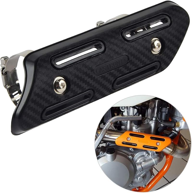 Motorcycle Exhaust Guard Heat Protector Shield, Black | Compatible with KTM SXF EXCF SMR 250 350 450 500 Compatible with Yamaha YZF450 YFZ250 YFZ450