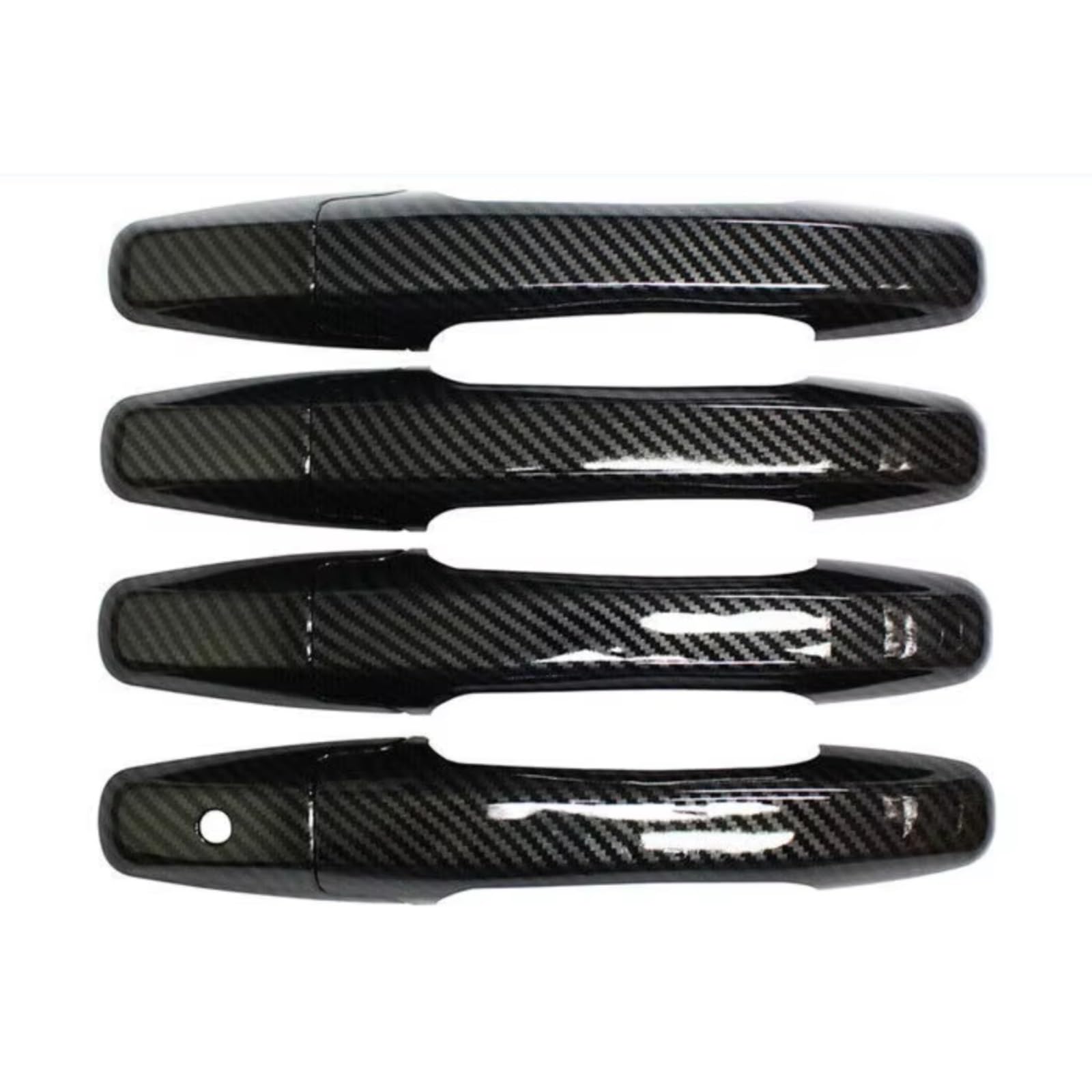 JJRFVBGT Door Handle Trim Compatible with Civic 2006 2007 2008 2009 2010 2011 ABS Carbon Fiber Black Style Moulding Car Exterior Door Handle Cover