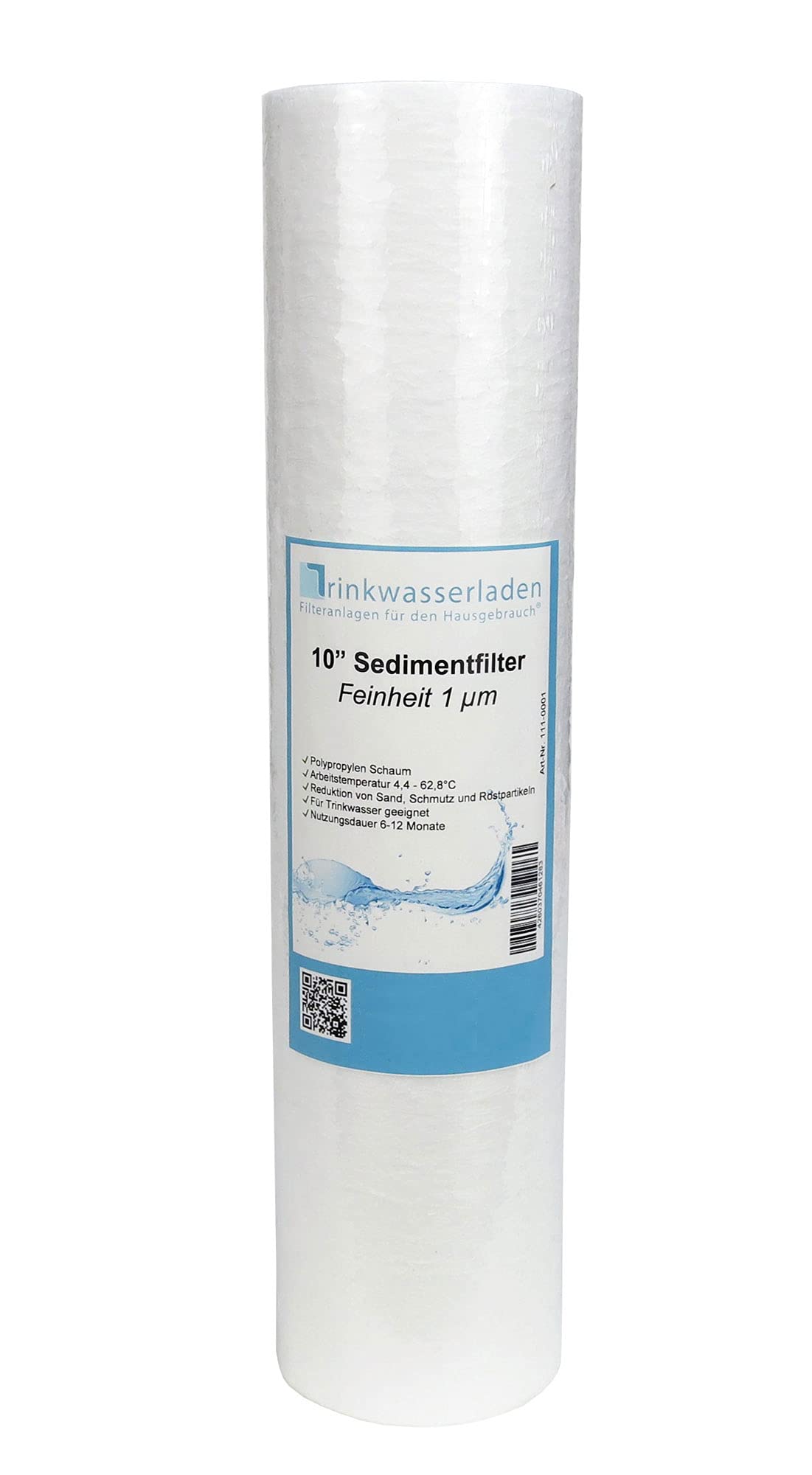 10x Trinkwasserladen 10 zoll Zoll Sediment Wasserfilterkartuschen für Umkehrosmose, Hauswasseranlagen, Brunnenwasser & Partikelfiltration 1 Micron Weiß