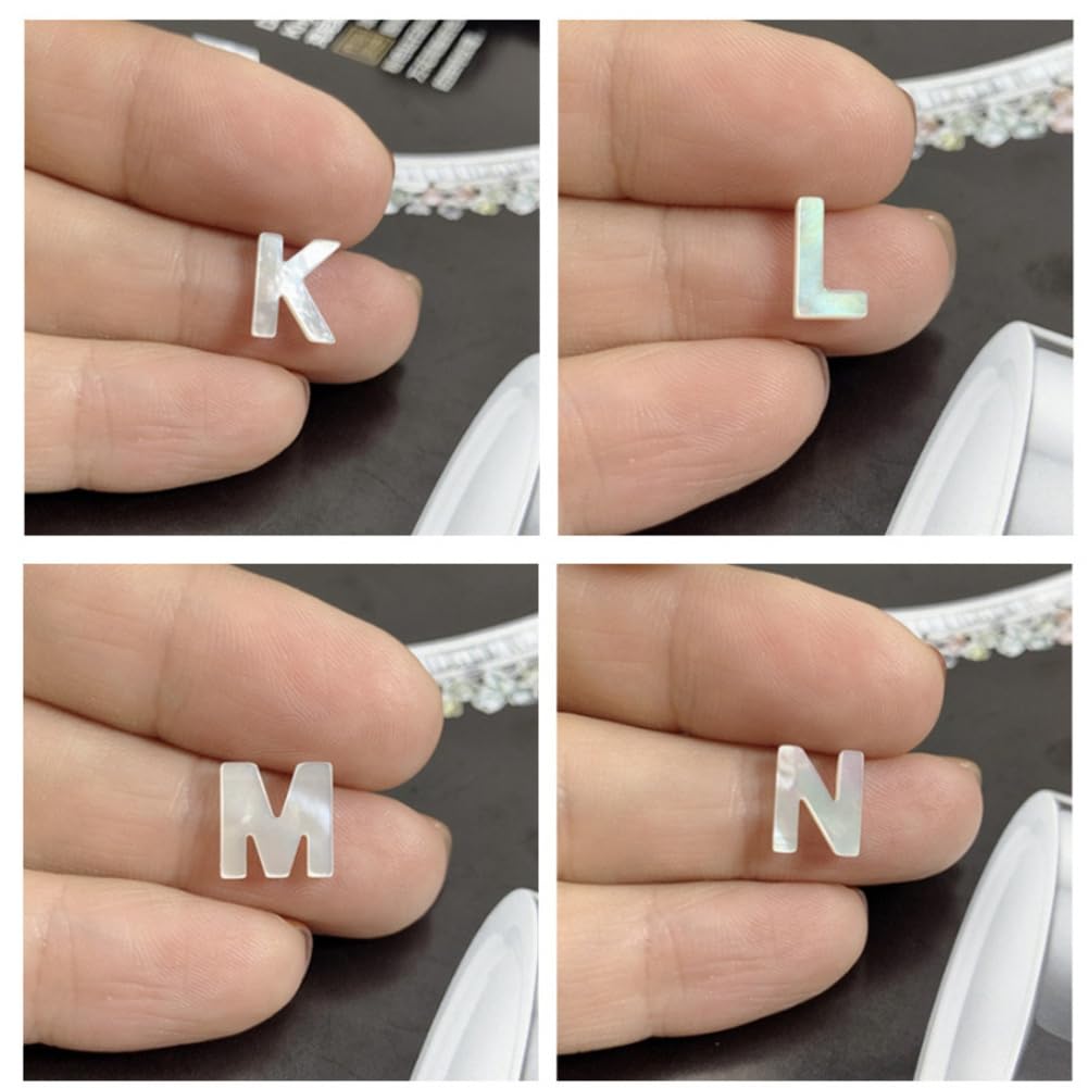 Koraliki z literami, 26 sztuk, muszla, alfabet, litery, koraliki do nawlekania, charms, koraliki do nawlekania, do bransoletek, biżuterii, rzemiosła, pierścionków, kolczyków