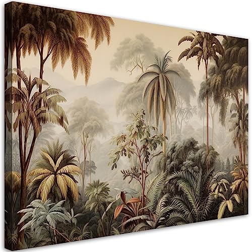 Tableau feuilles de palmier vert Feeby 120x80 cm pour la décoration du salon