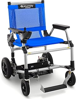 Zoomer Power Folding Chair - Motorized Mobility Chair - Lightweight Foldable Electric Wheelchair for Adults (Blue, Right Joystick)