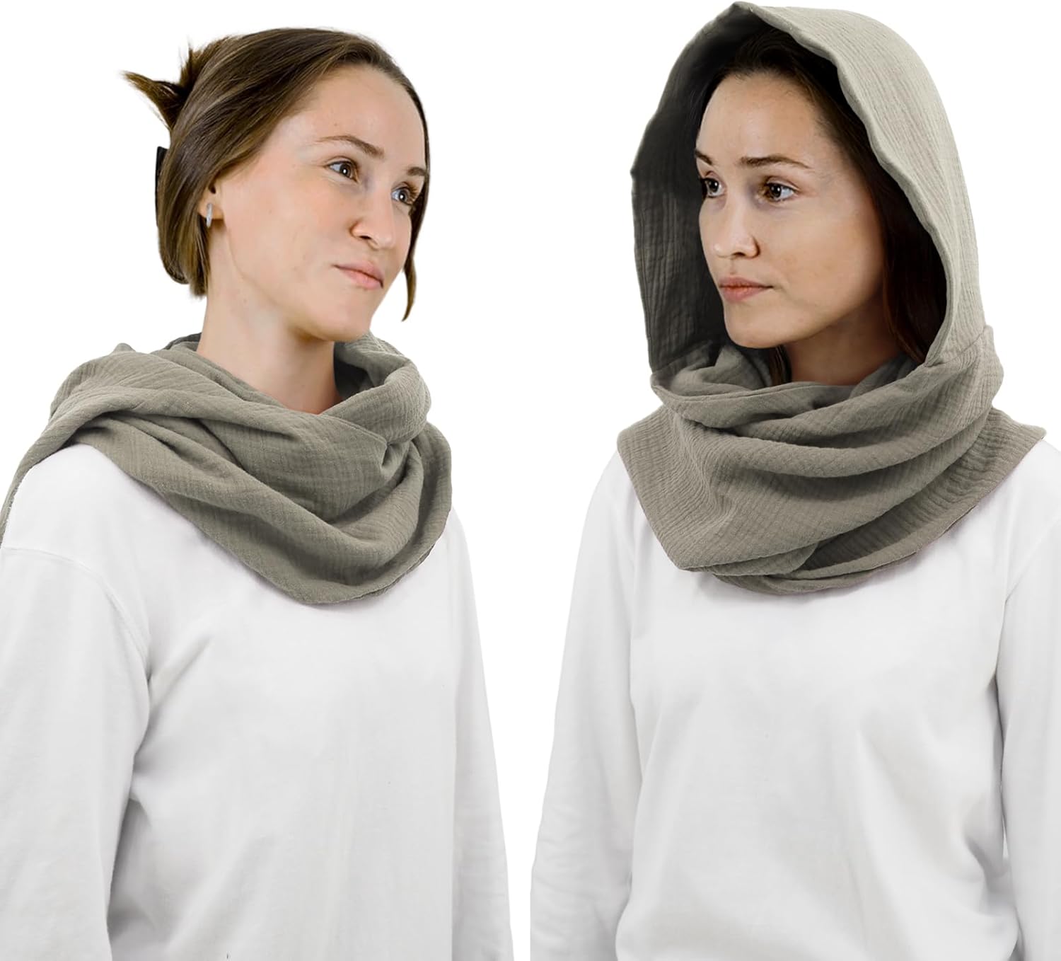 Women Men Fashion Pullover Scarf Hooded Scarf | Multifunctional Medieval Linen Cotton Cowl Hood Vintage Goth Cape Costume - Image 3
