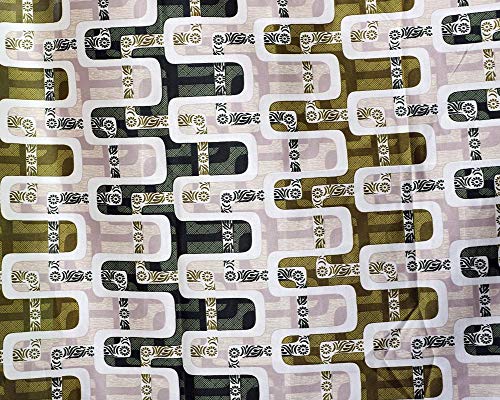 Image of Exporthub 2 Pieces Fancy Design Green Box Polyester Eyelet Window Curtains - Length 6 Feet, (EHSPR714 64)