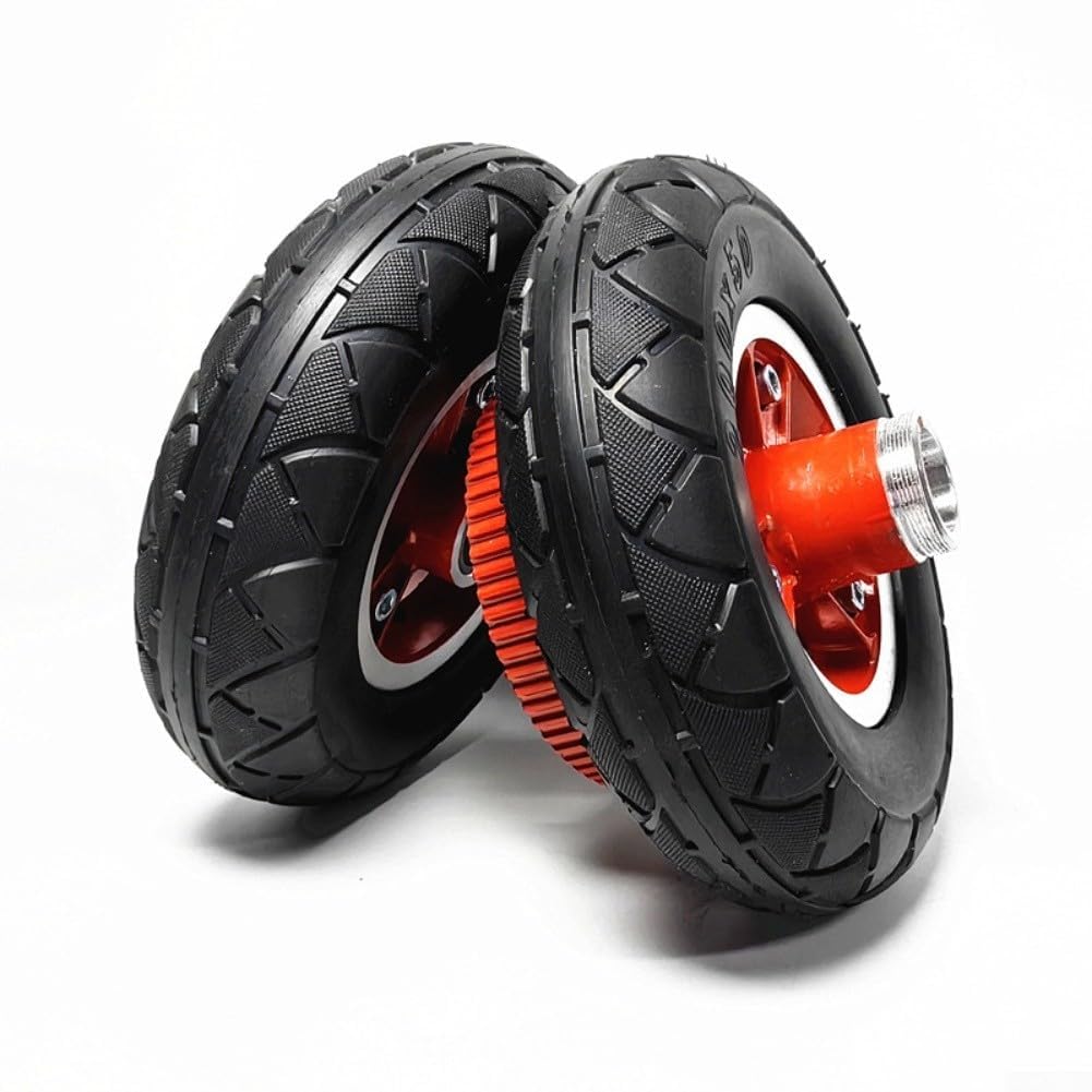 Rueda trasera de 8 pulgadas accionada por correa para scooter eléctrico de 200 x 50, neumático de goma sólida con borde de aleación de aluminio, compatibilidad de eje de 10 mm para un desplazamiento
