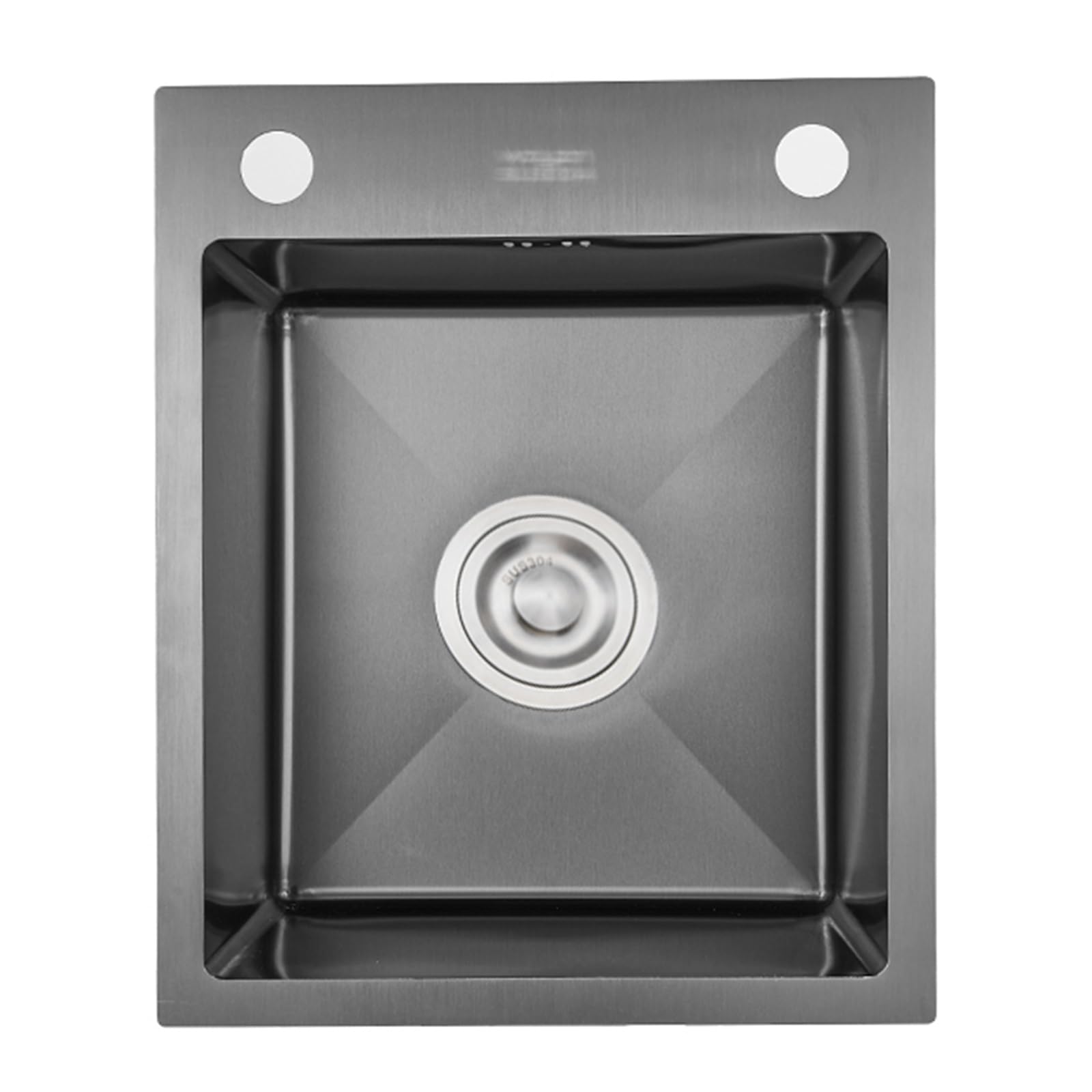 WIQUYBML Single Bowl Stainless Steel Sink Kitchen Side Countertop Small Size Bar With Drain Basket Hand Washing (Color : Black steel, 36 * 21cm)