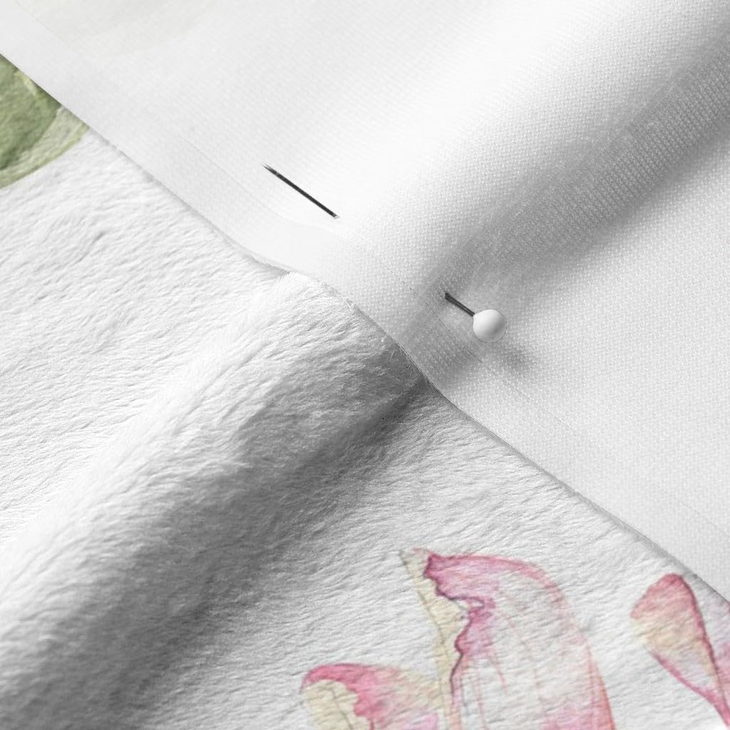 Spoonflower Fabric - Pattern Blossom Flower Watercolor Spring Printed on Minky Fabric by The Yard - Sewing Baby Blankets Quilt Backing Plush