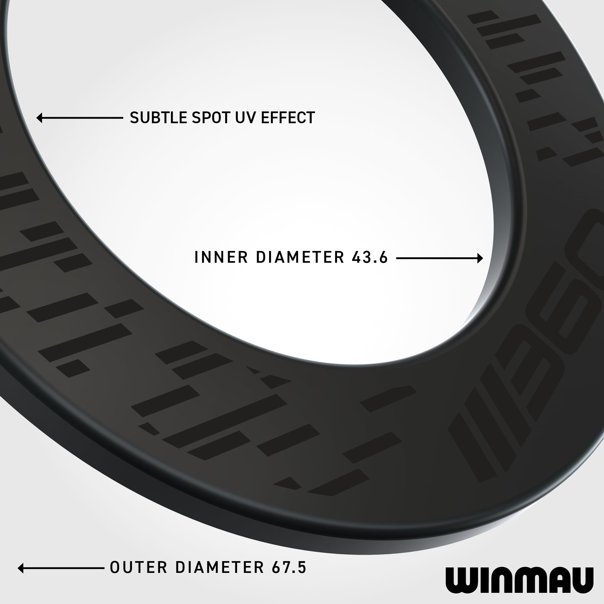 WINMAU Blade 360 Cornice per Bersaglio per Freccette - Anello di Contorno per Bersaglio per Freccette Nero - Protezione da Parete Resistente - Accessori Professionali per Freccette