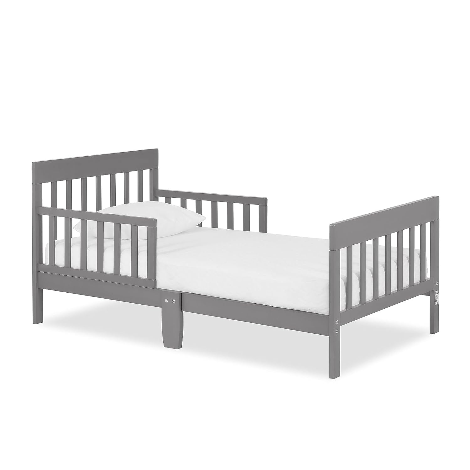 Dream On Me Finn Toddler Bed in Storm Grey, Greenguard Gold and JPMA Certified, Non-Toxic Finish, Made of Sustainable New Zealand Pinewood, Wooden Nursery Furniture