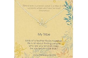 My Tribe Origami Bird Sterling Silver Necklace 18'' Length