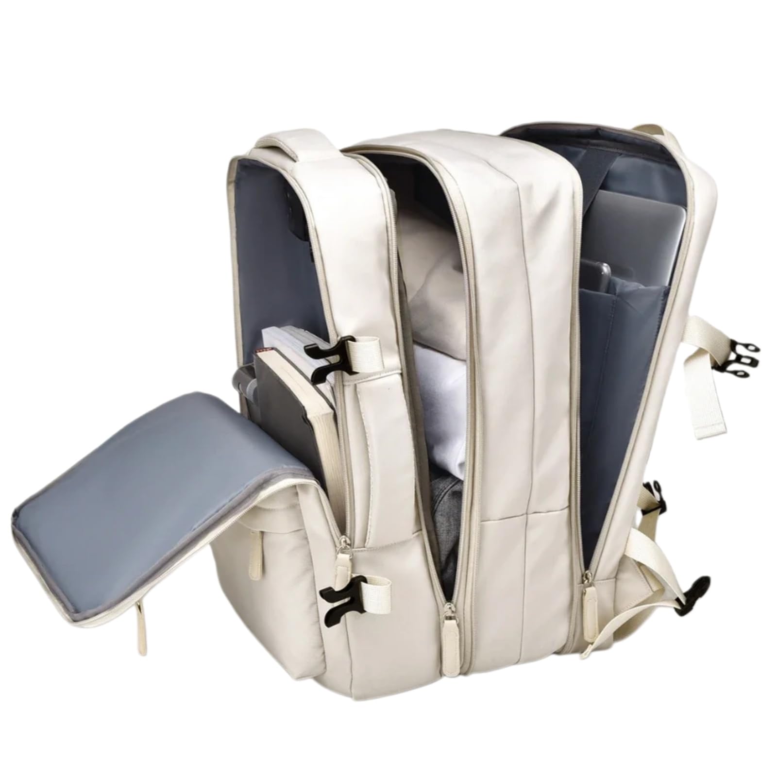 Zaino 40x30x20 della Cabina Dell'aereo, Borsa di Viaggio del Portatile Grande capacità con Compartimenti Stoccaggio Multipli-Grey