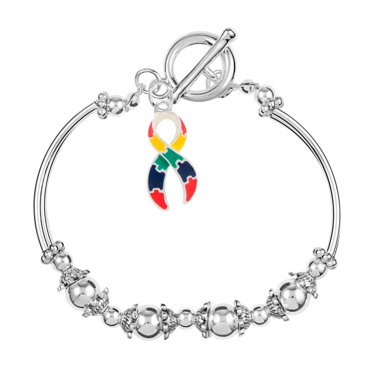 Autism awareness bracelets with sterling silver plated charm - perfect for awareness, gift-giving, fundraising &amp; more!