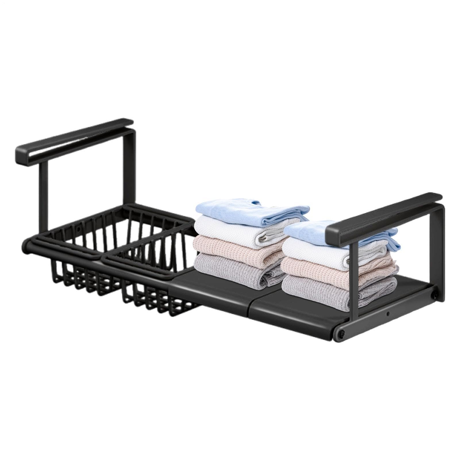 Generisch Cesta inferior | Cesta extensible sin taladrar – Organizador debajo del – para cocina, baño, despensa, armario, hogar, lavadero, dormitorio, ,