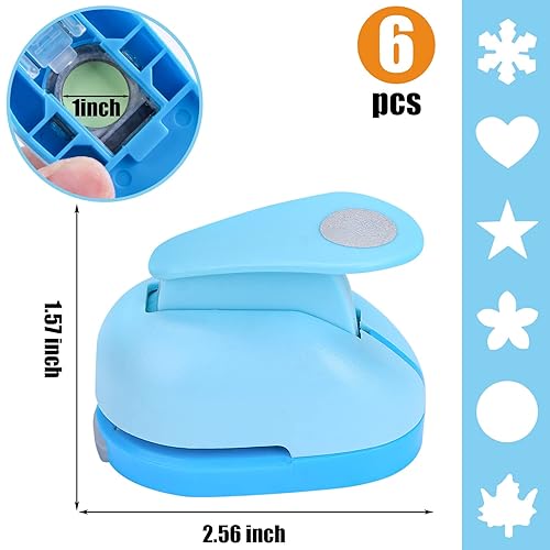 Miniatura 2 de LOVEINUSA Juego de 6 perforadores de papel con forma de perforación, herramientas de perforación, manualidades creativas para álbumes de recortes,