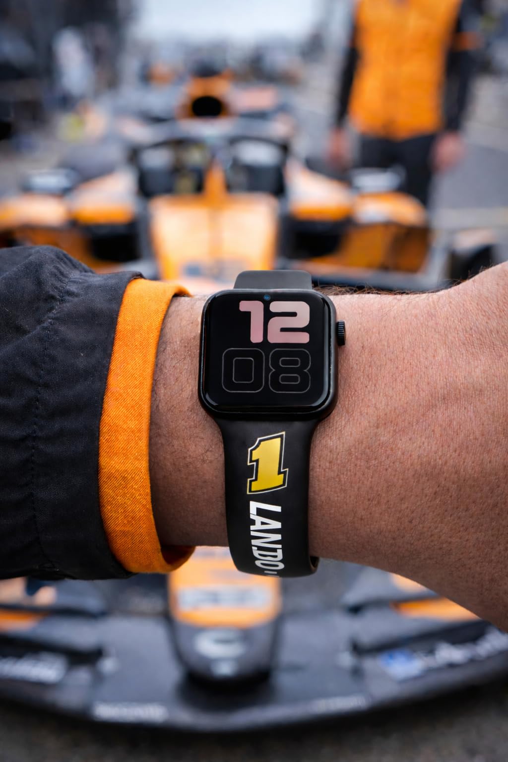 LandoNorris Racing Bracelet en silicone souple compatible avec Apple Watch Series 7 6 5 4 3 2 1 SE Paraphernalia Sorority Gifts Bracelet de sport compatible avec Apple Watch 38 mm, 40 mm, 41 mm