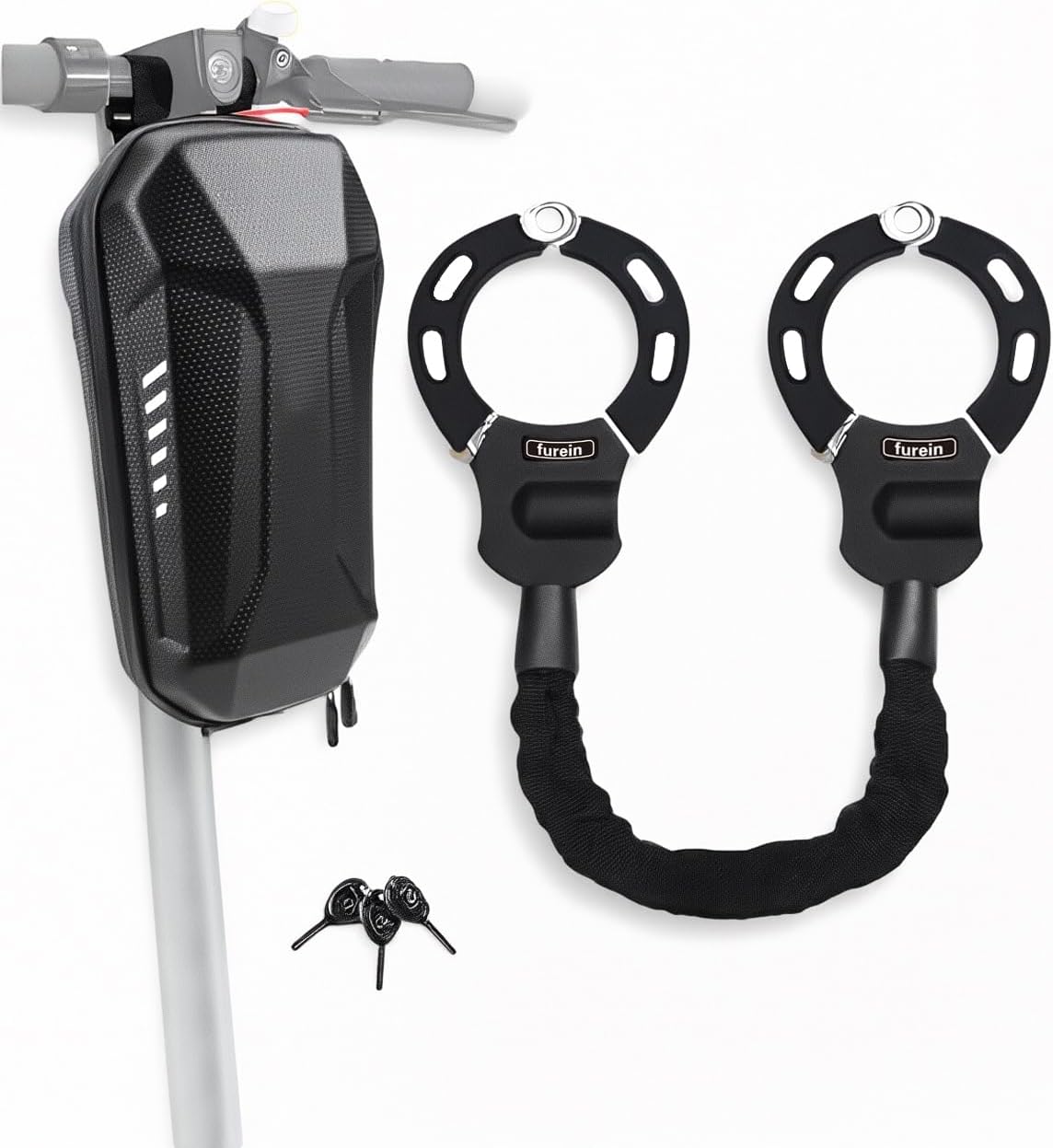 E Scooter Lock, 8 mm Thick Chain Lock, Handcuff Lock with Bag, Bicycle Lock, E Scooter Lock High Security, Locks for Scooter/Pushchair/E-Bike