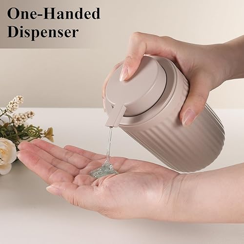 Miniatura 4 de BosilunLife Dispensador de jabón de manos para platos, dispensador de jabón líquido caqui para baño, Decro, dispensador de platos de cocina de