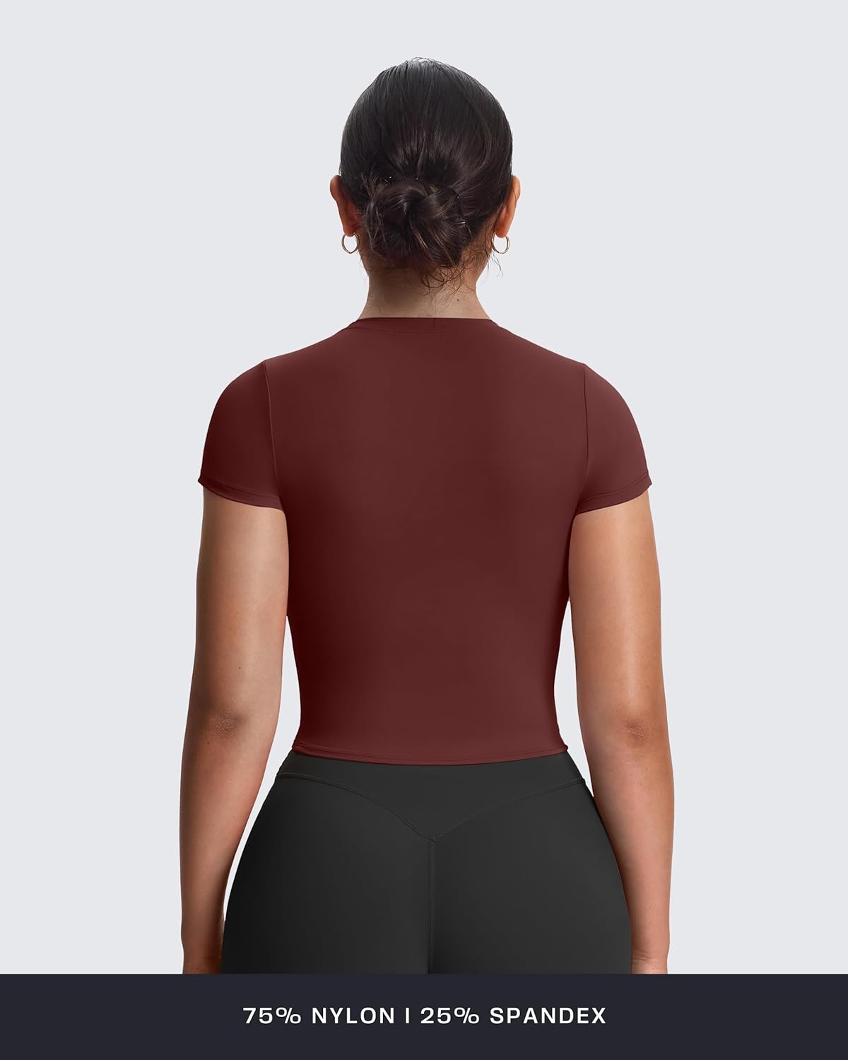 Aoxjox Women's Short Sleeve T-Shirts GEO Baby Tee Workout Gym Yoga Crop Top - Image 4