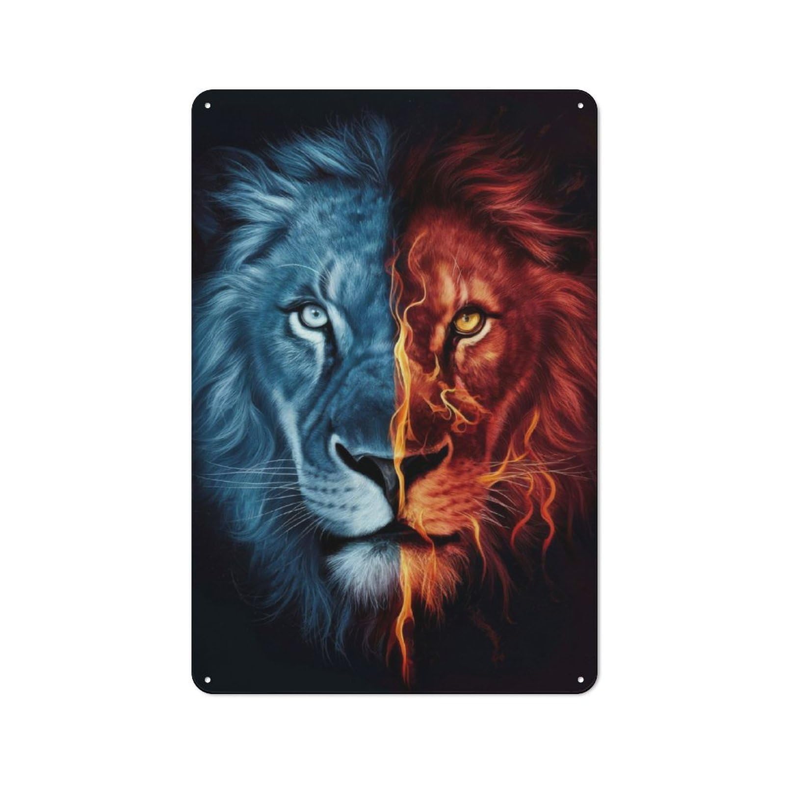Junmoney Lion Ice Vintage Tin Wall Plaque 30X20cm For Workshop Wall, A Decorative Christmas Gift For Makers And Diy Enthusiasts