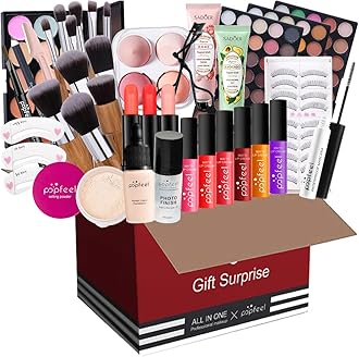 Holzsammlung Makeup Kit - All in One Makeup Gift Set for Women & Teenagers, Includes Eyeshadow Palette, Eyebrow Pencil, Lipstick