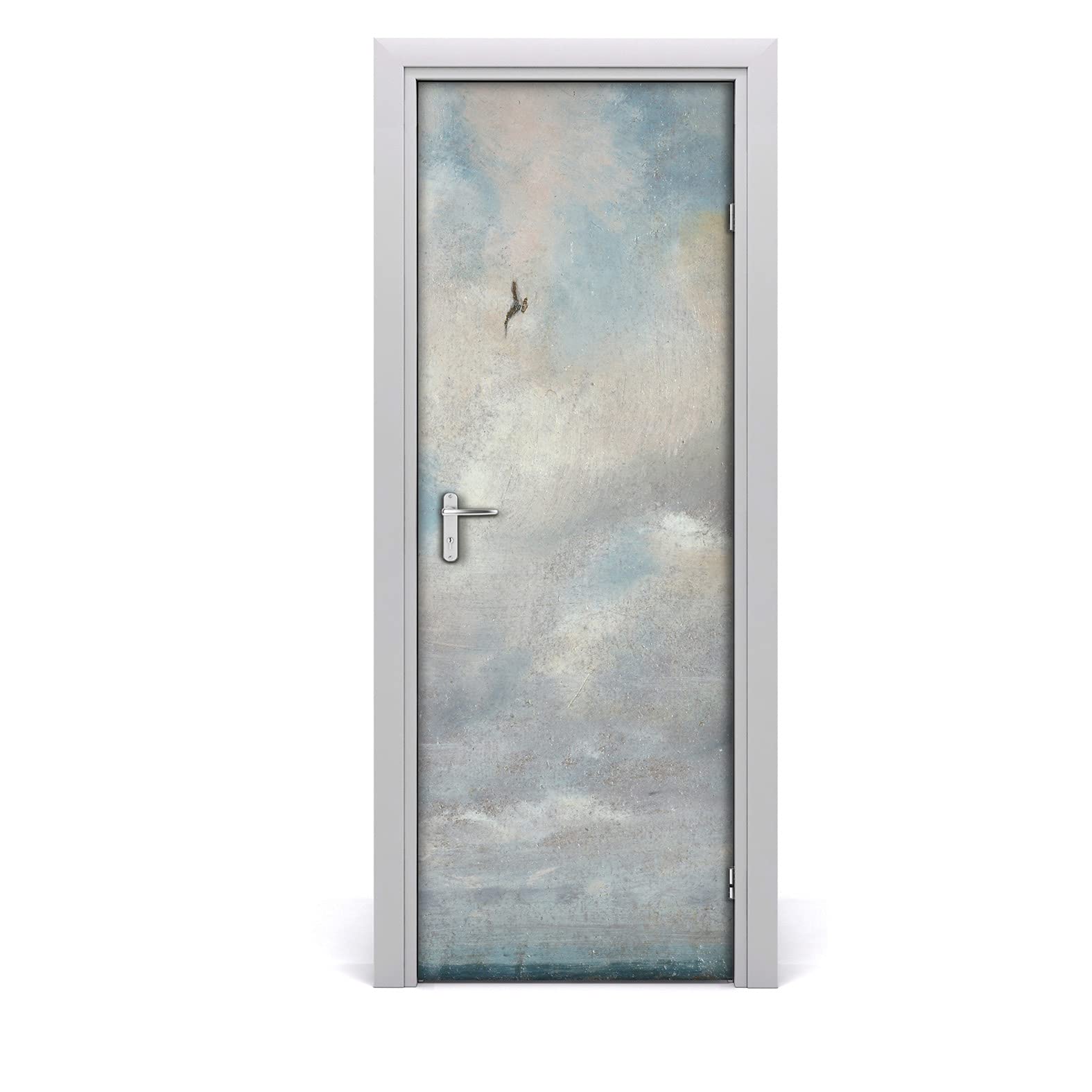 Papier peint auto-adhésif de porte ciel nuageux mural magique 85x200cm