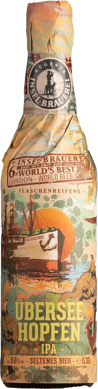 Insel-Brauerei #Überseehopfen IPA - fruchtig-herbes India Pale Ale von Rügen - ausgezeichnetes Craftbeer aus Norddeutschland - Testsieger Stiftung Warentest! (12 x 0,33 l)