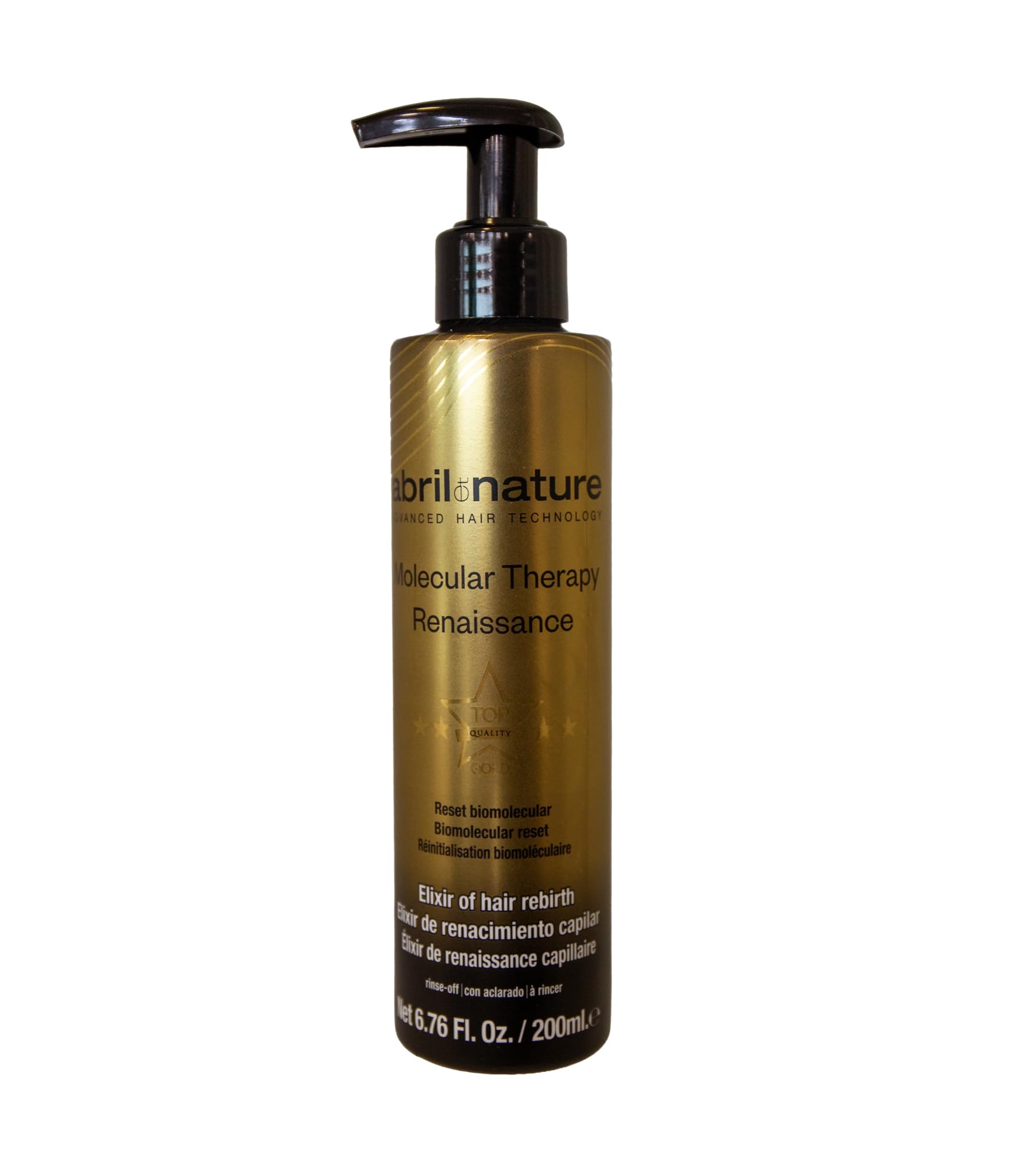 abril et nature - Elixir de Renacimiento Capilar Molecular Therapy Renaissance - Cabellos dañados por químicos - Reconstruye la fibra, Equilibra el pH y Sella la cutícula - 200ml