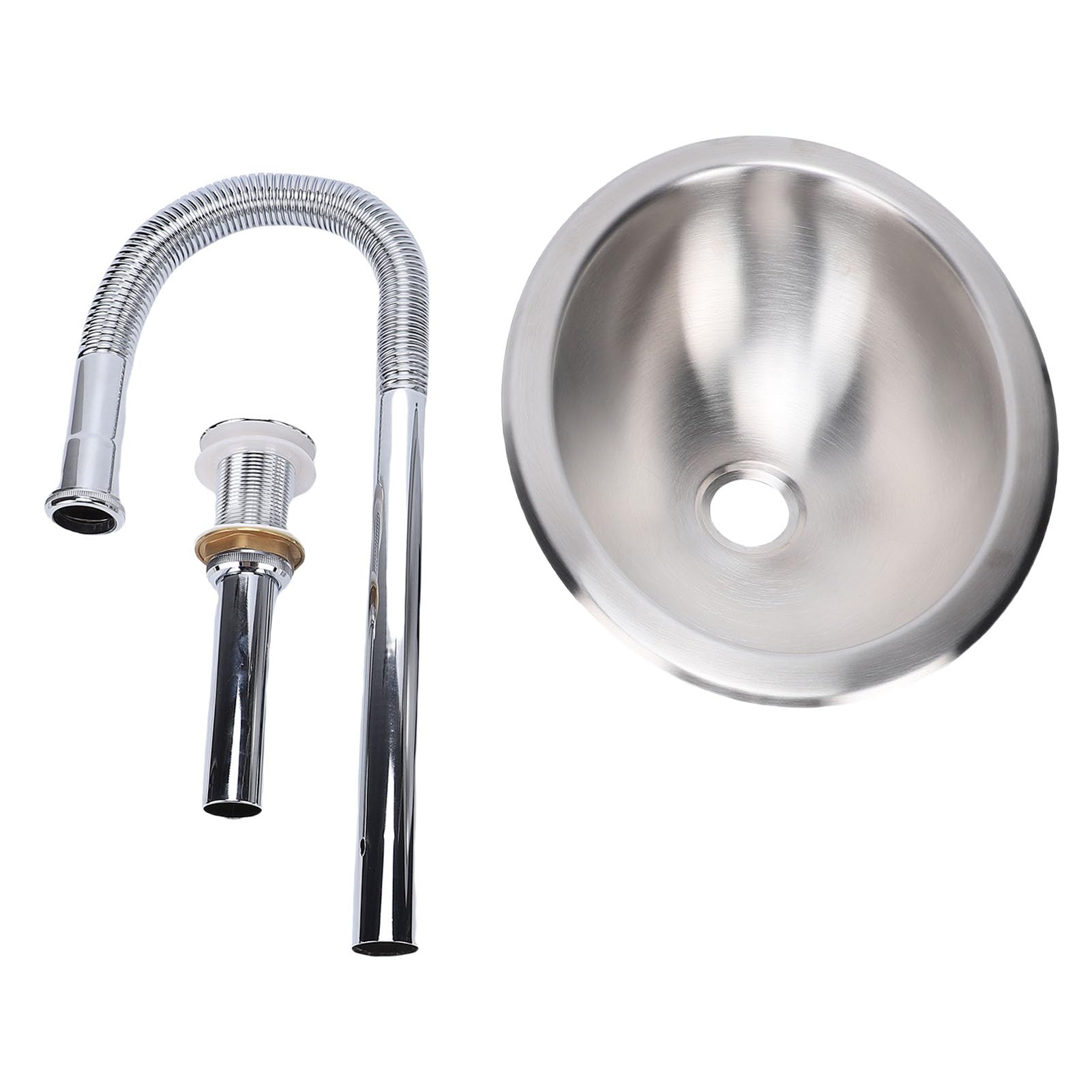 CZYWKDDPP Round for RV, Stainless Steel RV, Mini Kitchen with Pop Up Drain Boats Yachts RVs, Space Saving Design, Easy Installation Boat 3.23x10.63x4.72in
