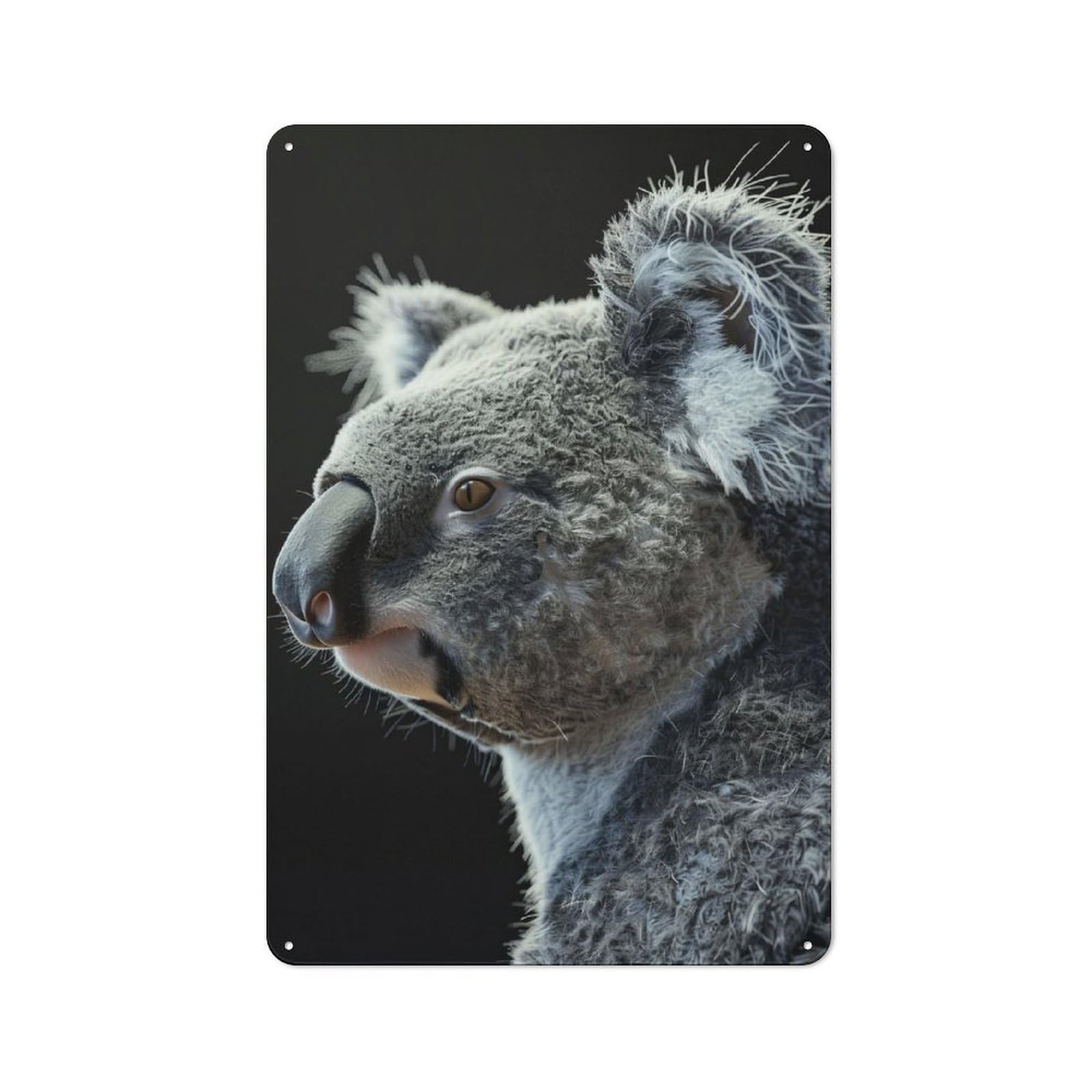 Junmoney Koala Printed Metal Sign 30X20cm For Home Office Or Studio, A Christmas Gift For People Styling Home Office And Studio