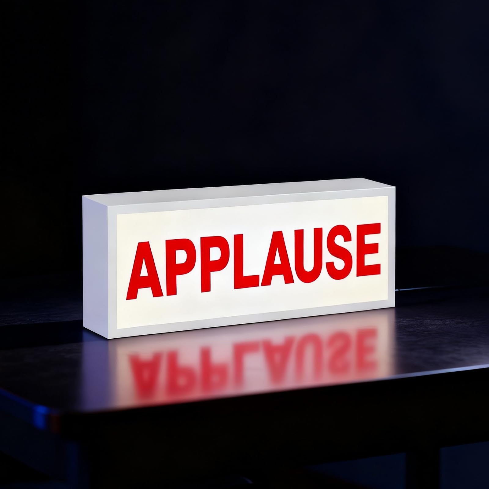 APPLAUSE Sign LED Retro Light Wall Mountable Pulsing Dimmable Light Illuminated Lights for Streaming Background Game Room Applause Sign Decoration Minimalist LED Lights for Office Desk — image 1