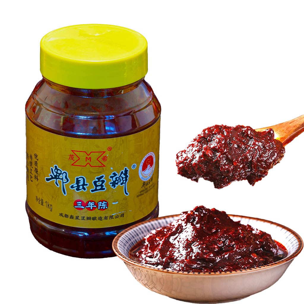 豆瓣酱 Doubanjiang - Traditional Craftsmanship Fermented, No Coloring/Preservatives, Healthy Seasoning for Stir-Fries, Stews & Mapo Tofu - Perfect for Home Cooks & Sichuan Cuisine Lovers (brown1KG)
