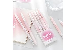 Doraking Retractable Gel Ink Pens in Pink for Note Taking (0.38mm/0.5mm Tips)