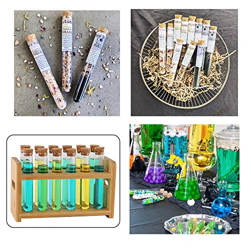 20x180mm Glass Test Tube,35ml Glass Test Tubes with Cork Stoppers,Glass Test Tubes for Bath Salt,Scientific Experiments,Plants,Candy Storage,20PCS - Thumbnail 7