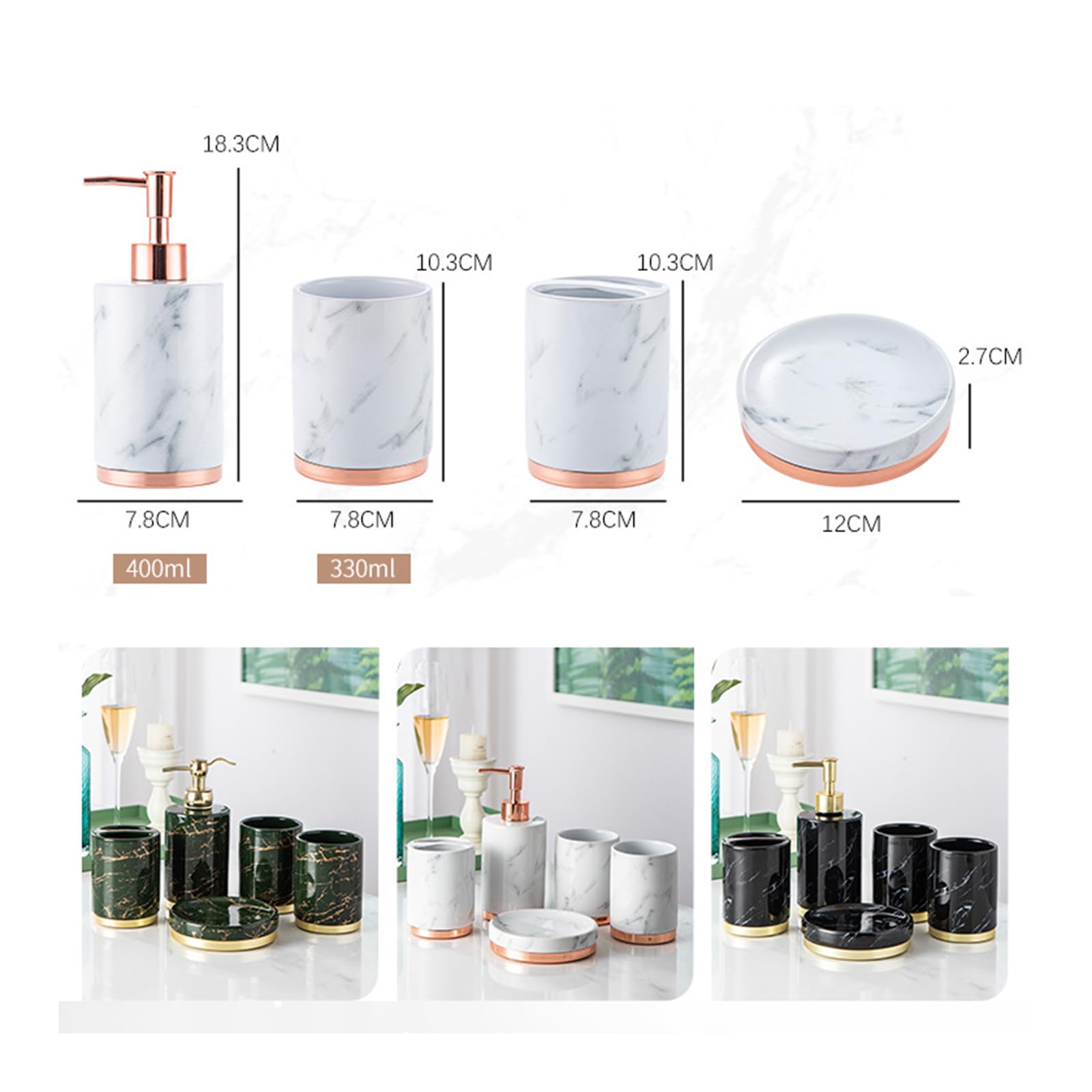 Badezimmer Seifenspender Set, 5 Teiliges Bathroom Accessories, Seifenspender Keramik, Zahnputzbecher, Seifenschale, Für Bad Organizer,Silber
