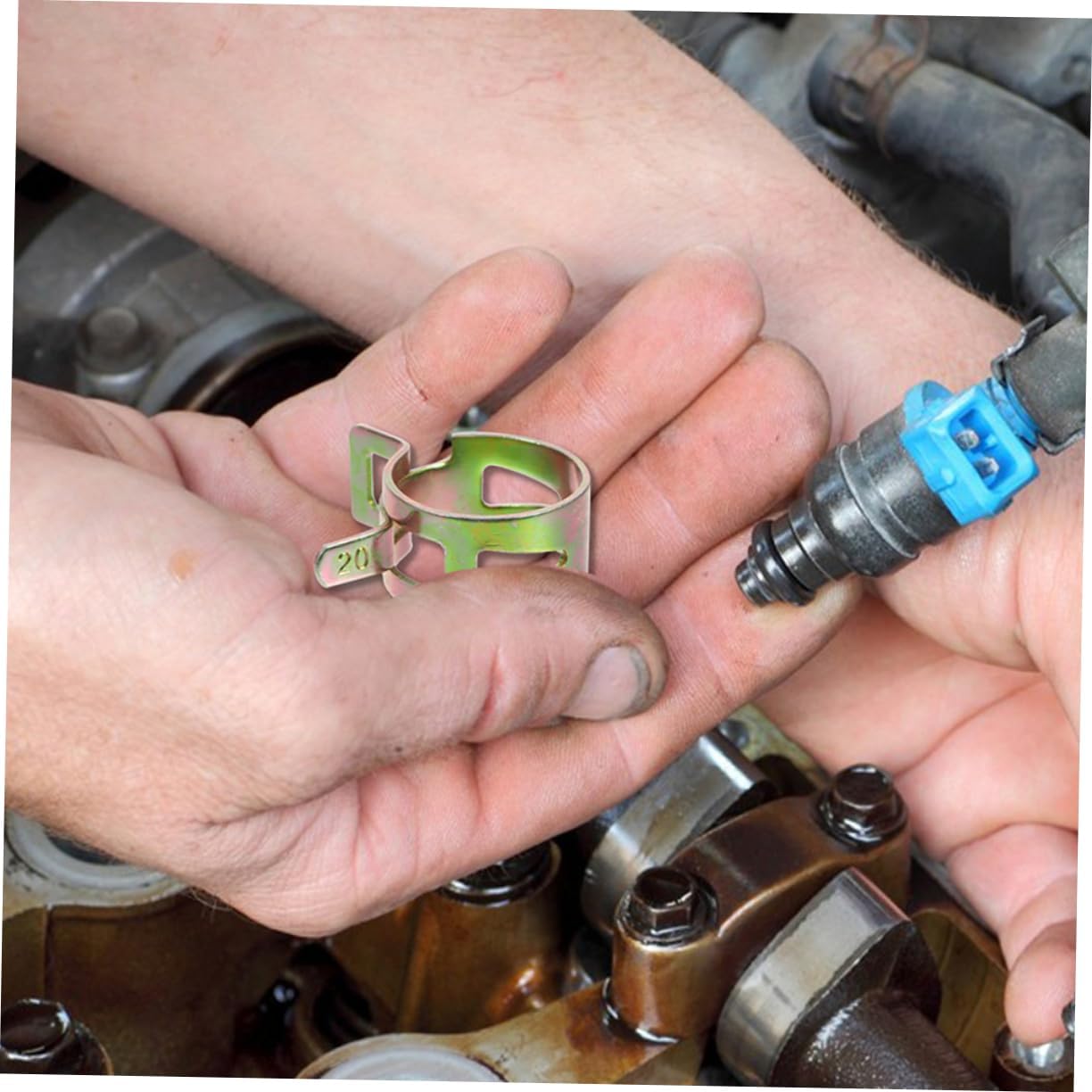 20pcs Heavy Duty Car Oil Hose Clamps Fuel Tubing Hoop for Secure Pipe Fixation Reliable Leak Prevention Easy Installation Fits Various