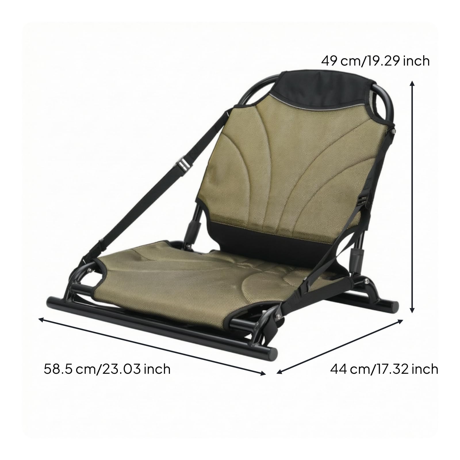 Asiento de Kayak Plegable Asiento Barco Canoe Silla Náutica Respaldo Acolchado con Malla Transpirable y Tubo de Aluminio Ajustable Plegado Fácil Adecuado para Ríos