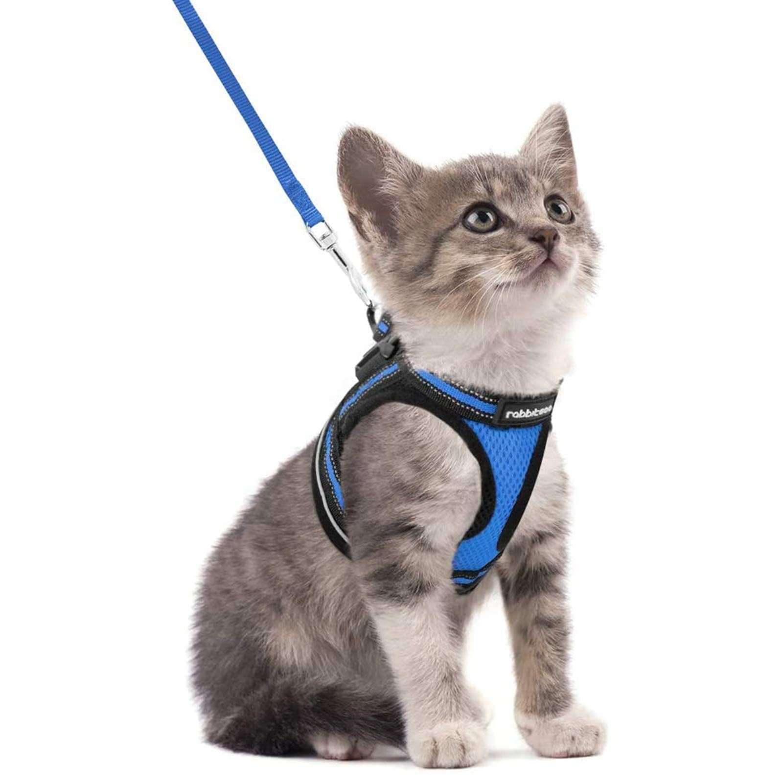 rabbitgoo Cat Harness and Leash Set for Walking Escape Proof, Adjustable Soft Kittens Vest with Reflective Strip for Cats, Comfortable Outdoor Vest, Black, Small — view 12
