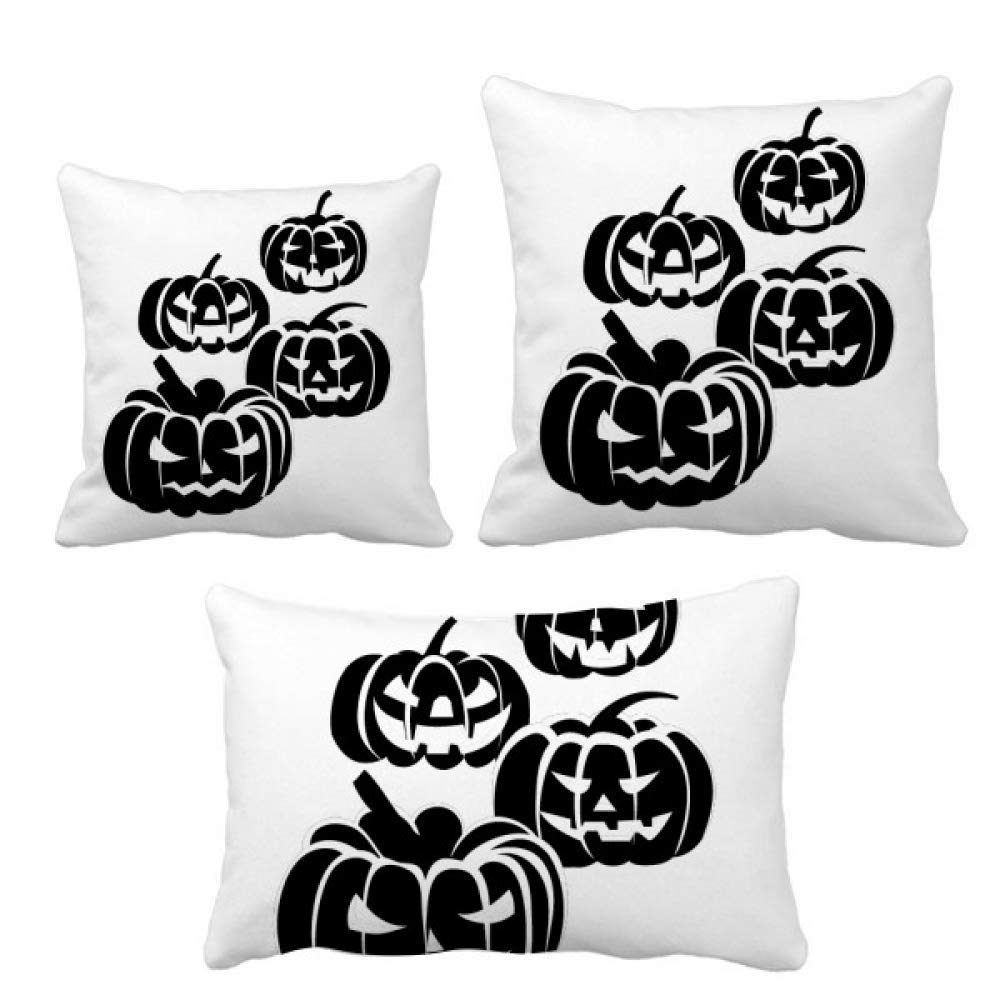 Oreillers citrouilles d'Halloween noir DIYthinker coussin de salon lot de 4