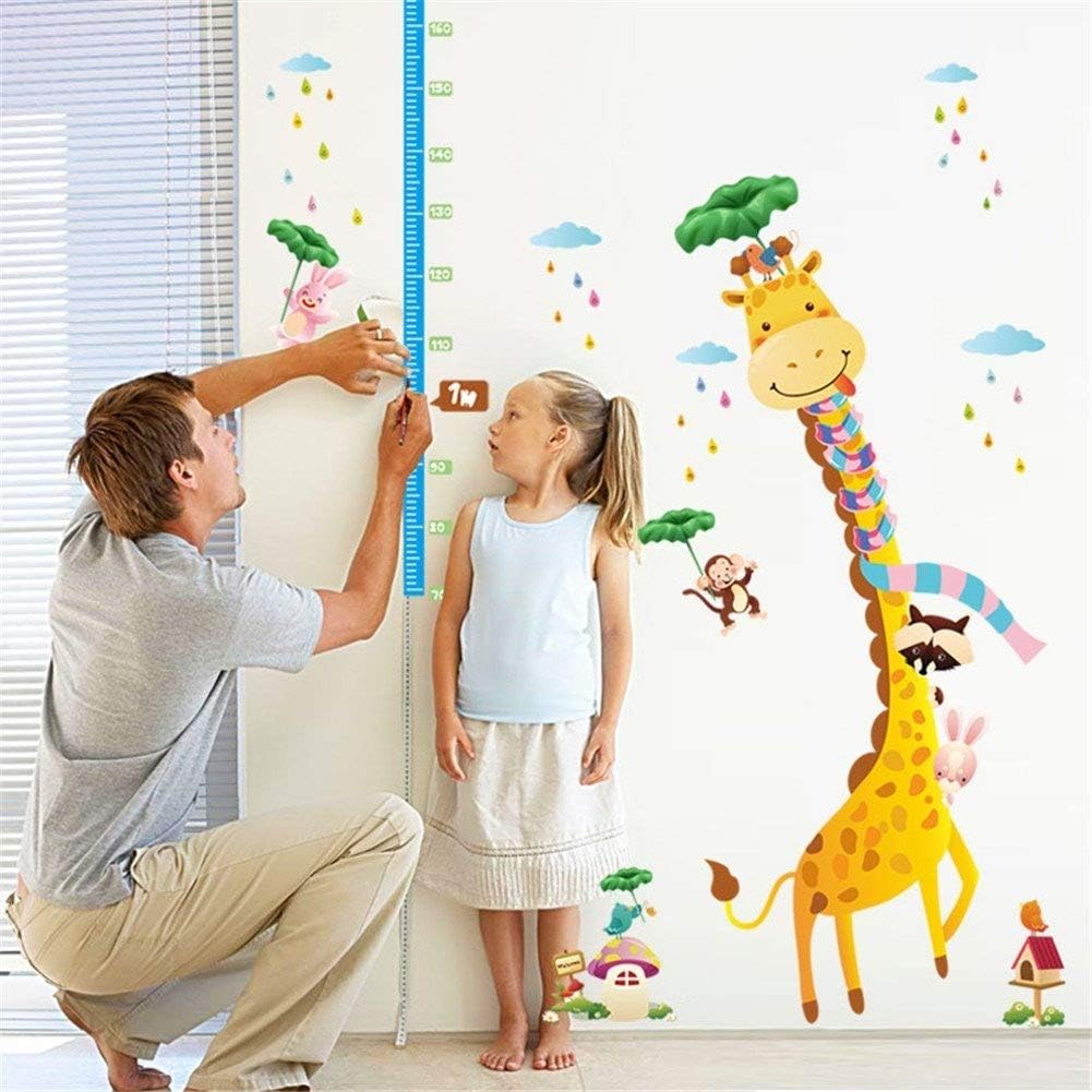 Kids Height Growth Chart Giraffe Height Chart Decal Child Height Wall Sticker Height Measurement Chart Wall Decals for Kids Room Bedroom Living Room Decor(#2)