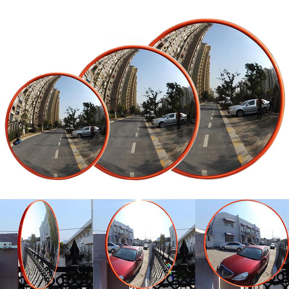 Blind Spot Mirror, Convex Security Mirror, Outdoor Driveway Exit Road Safety Traffic Mirrors, 130 Degree Wide Angle Safety Mirror with Bracket for Shop Security, Diameter 30cm/12"