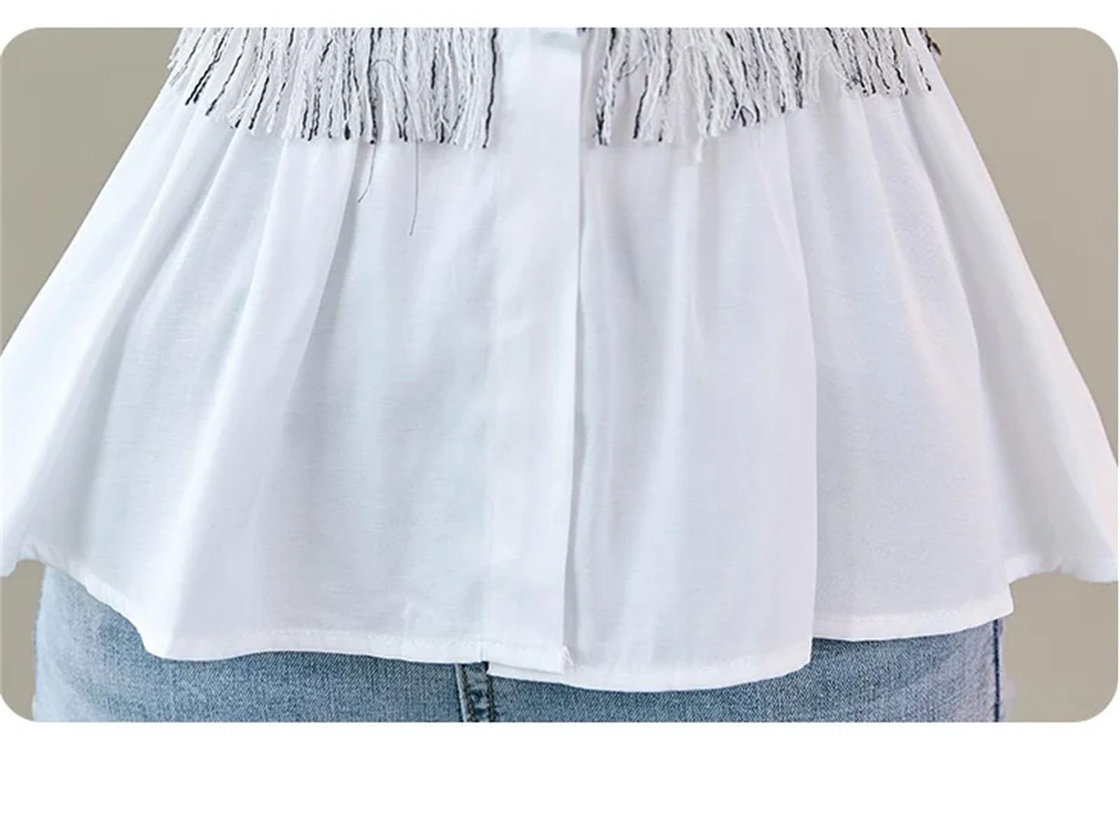 Blusas de primavera y verano para mujer, elegantes, informales, con borlas, de manga larga