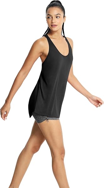 icyzone Canottiere da allenamento, sciolto, sport, yoga per Donna - 4